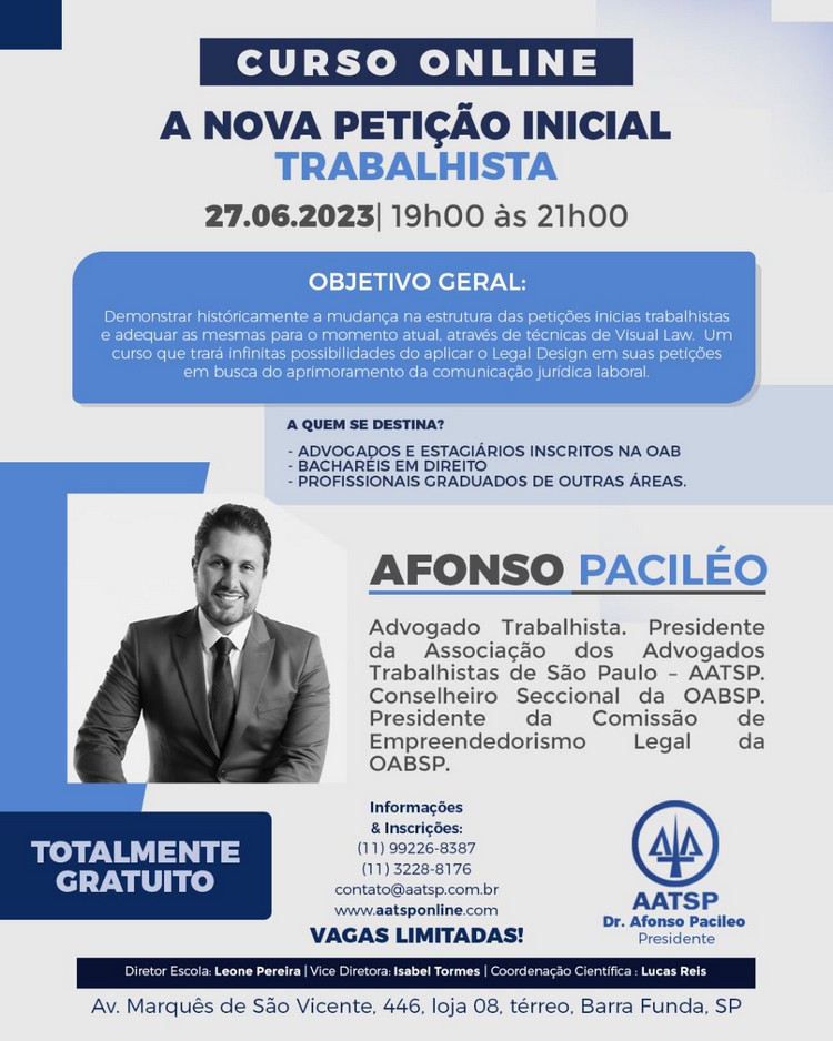 Curso A Nova Peti O Inicial Trabalhista Aatsp